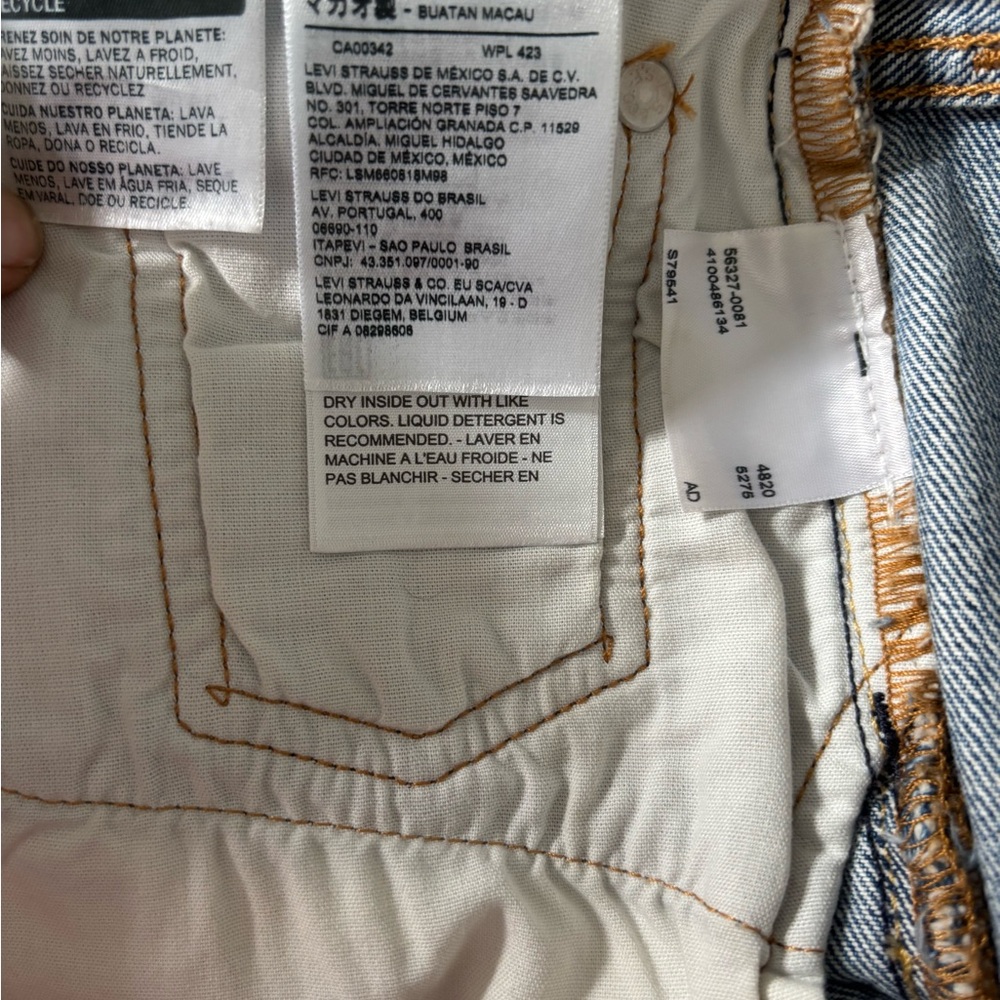 Levi's 501 Big E Premium Distressed Cutoff Denim Shorts - Blue 27 - Picture 14 of 16